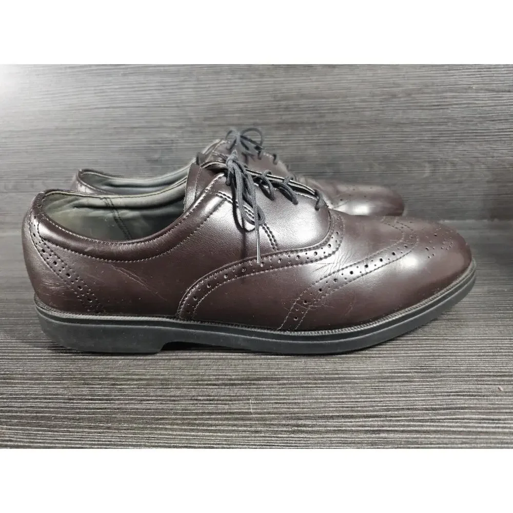 RED WING Brown Leather Wingtip Shoes Safety Toe MENS 12 USA Lace Up 2413-05